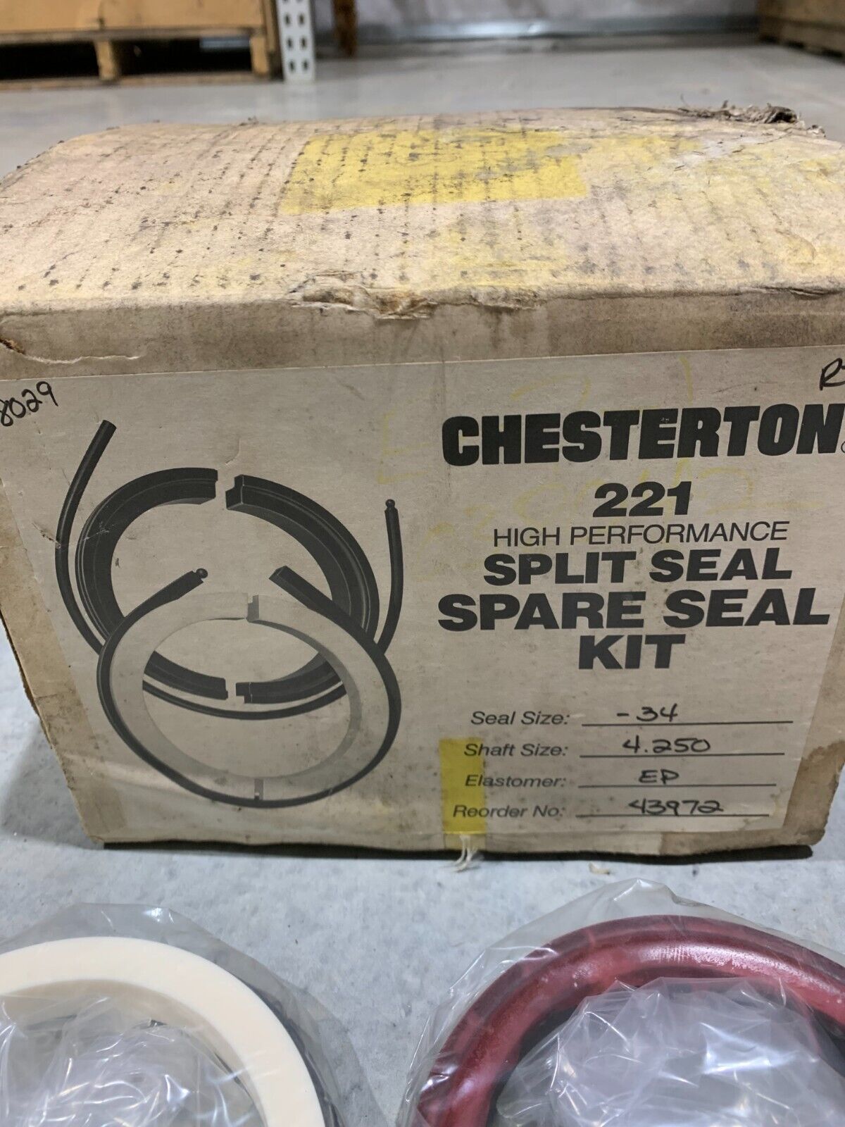 NEW IN BOX CHESTERTON 221 SPLIT SEAL SPARE SEAL KIT -34 SHAFT 4.250" 43972