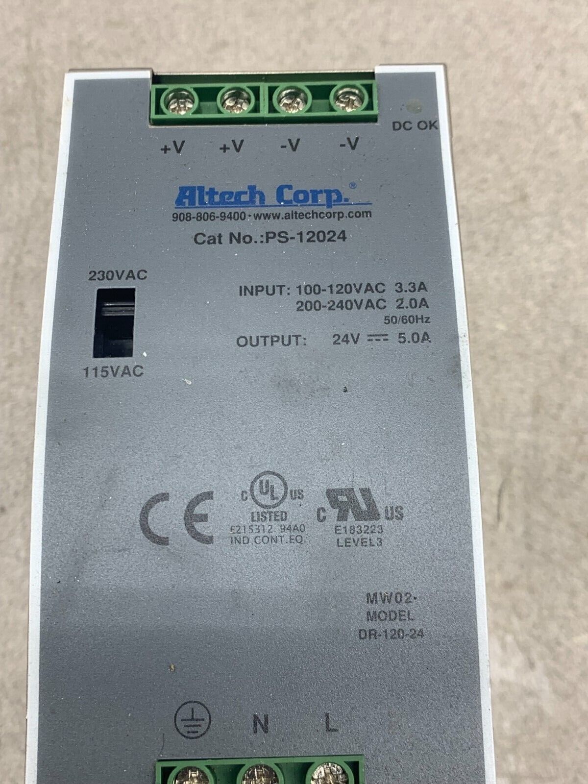 USED ALTECH CORP. POWER SUPPLY PS-12024