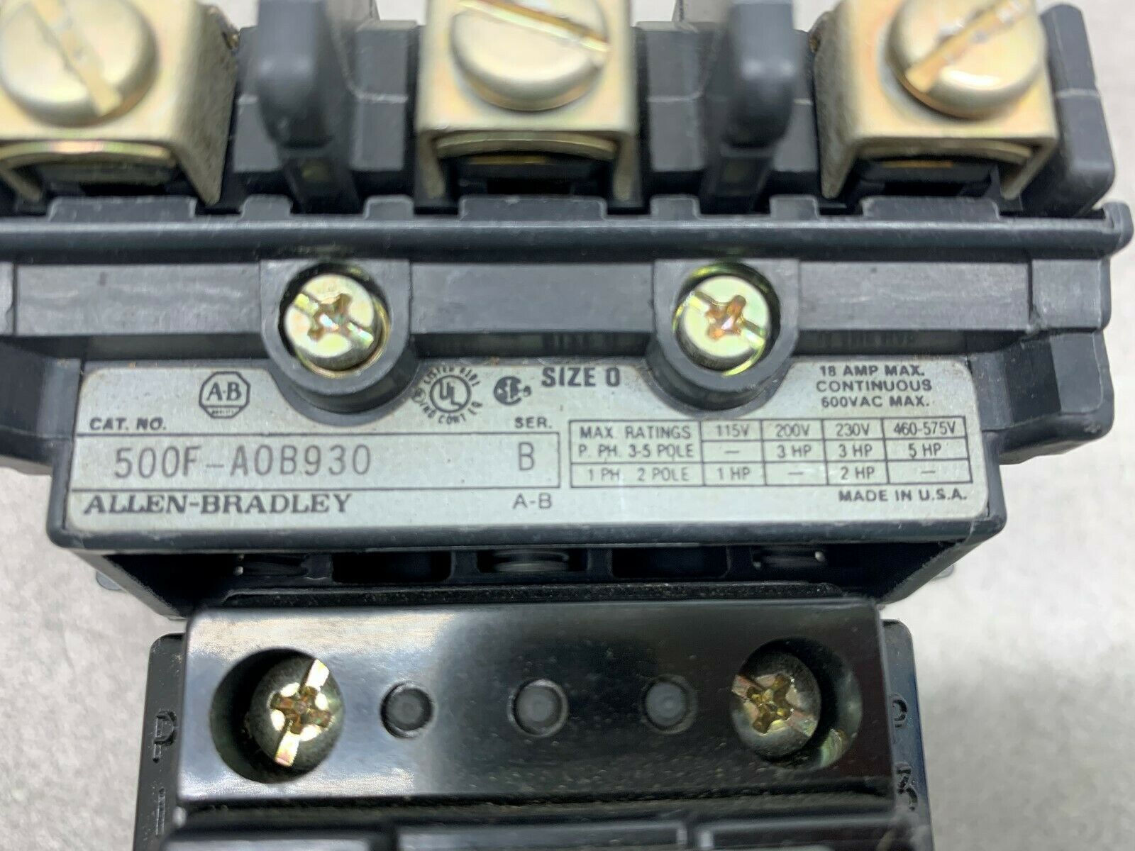 NEW NO BOX ALLEN BRADLEY CONTACTOR 500F-A0B930