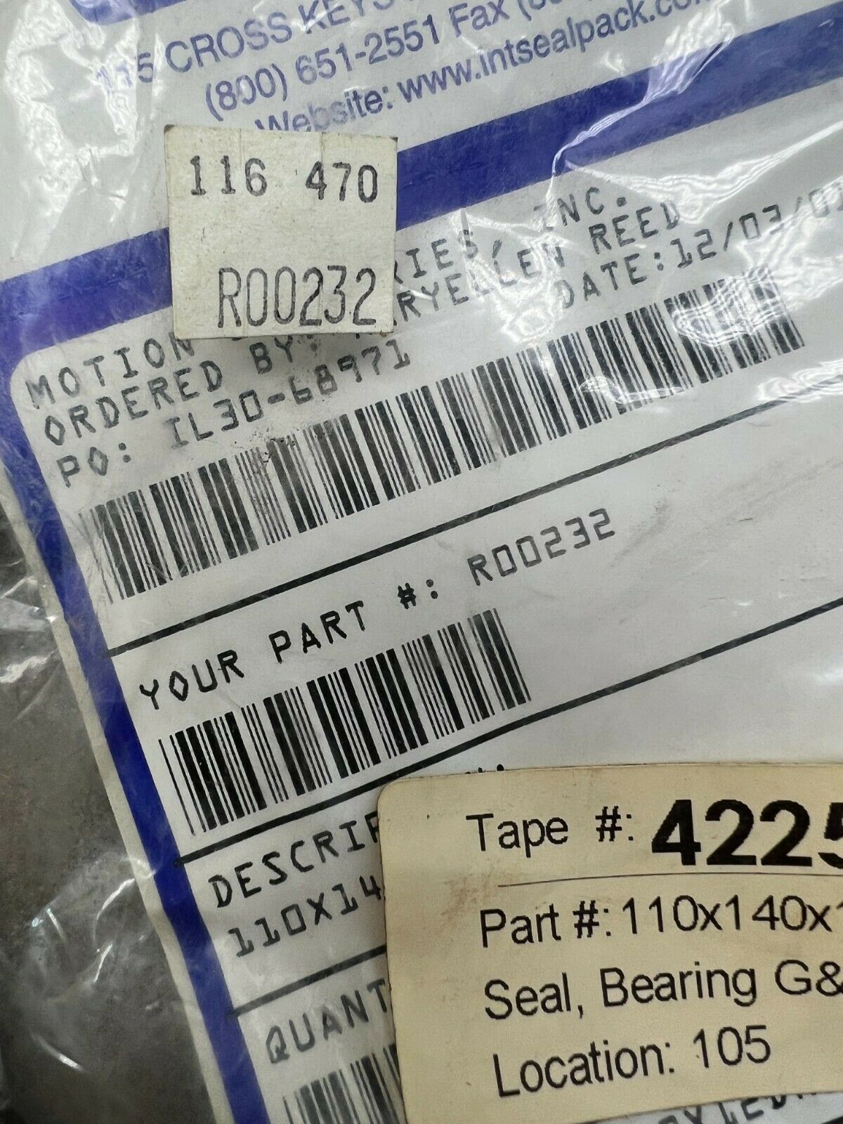 NEW IN PACKAGE ISP SEALS R00232