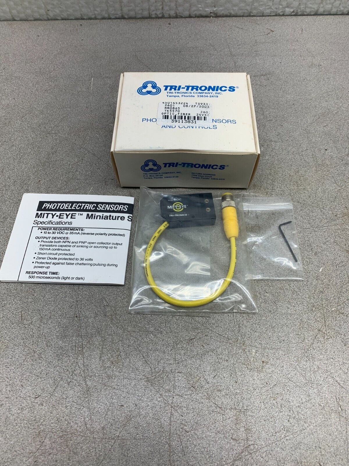 NEW IN BOX TRI-TRONICS MITY-EYE W/C FIBEROPTIC SENSOR MDICF4