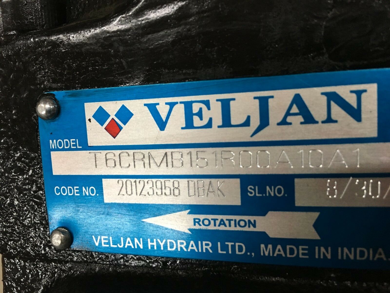 NEW NO BOX VELJAN 20123958 DBAK HYDRAULIC PUMP T6CRMB151R00A10A1