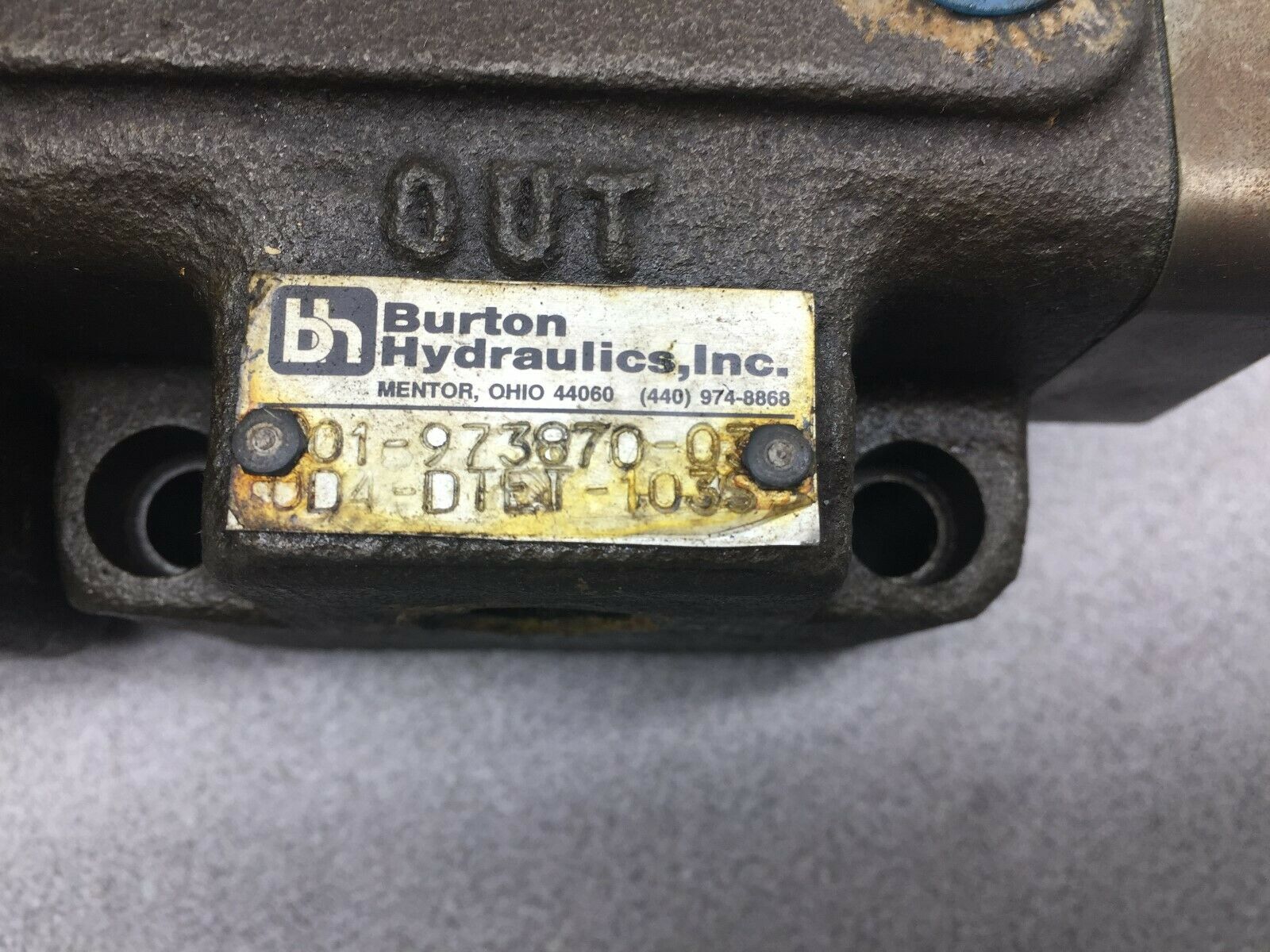 NEW NO BOX BURTON HYDRAULICS SOLENOID VALVE OD4-DTET-103S / 01-973870-03