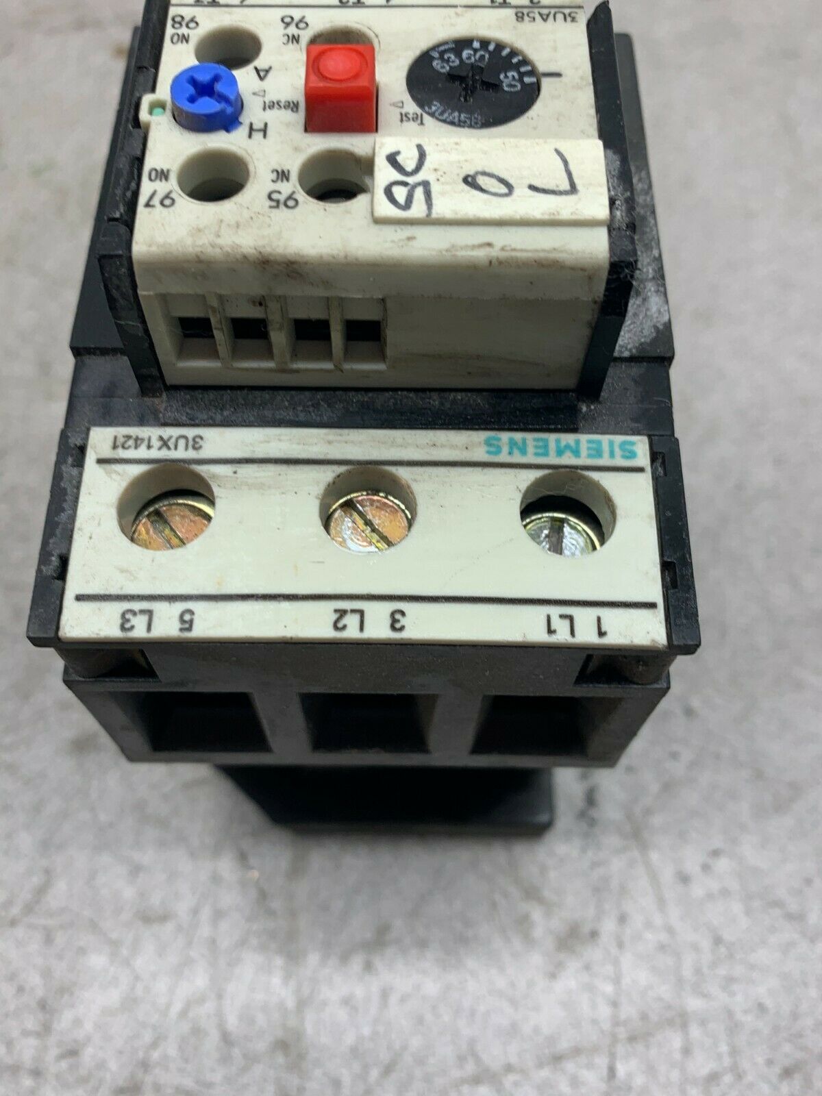 USED SIEMENS OVERLOAD RELAY 3UA58 00-2P-50-63A