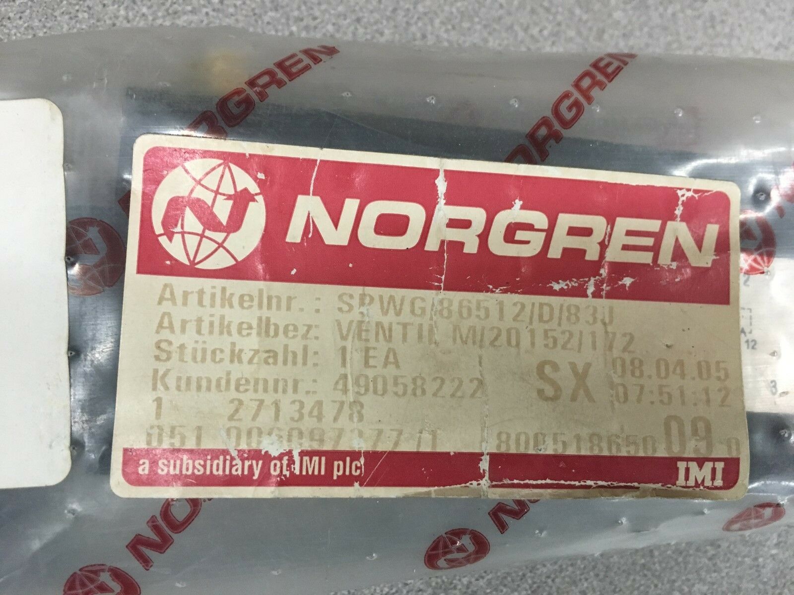 NEW NORGREN VALVE SPWG/86512/D/83J