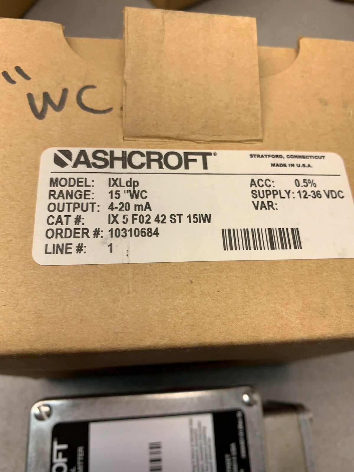 NEW IN BOX ASHCROFT PRESSURE TRANSMITTER IXLDP