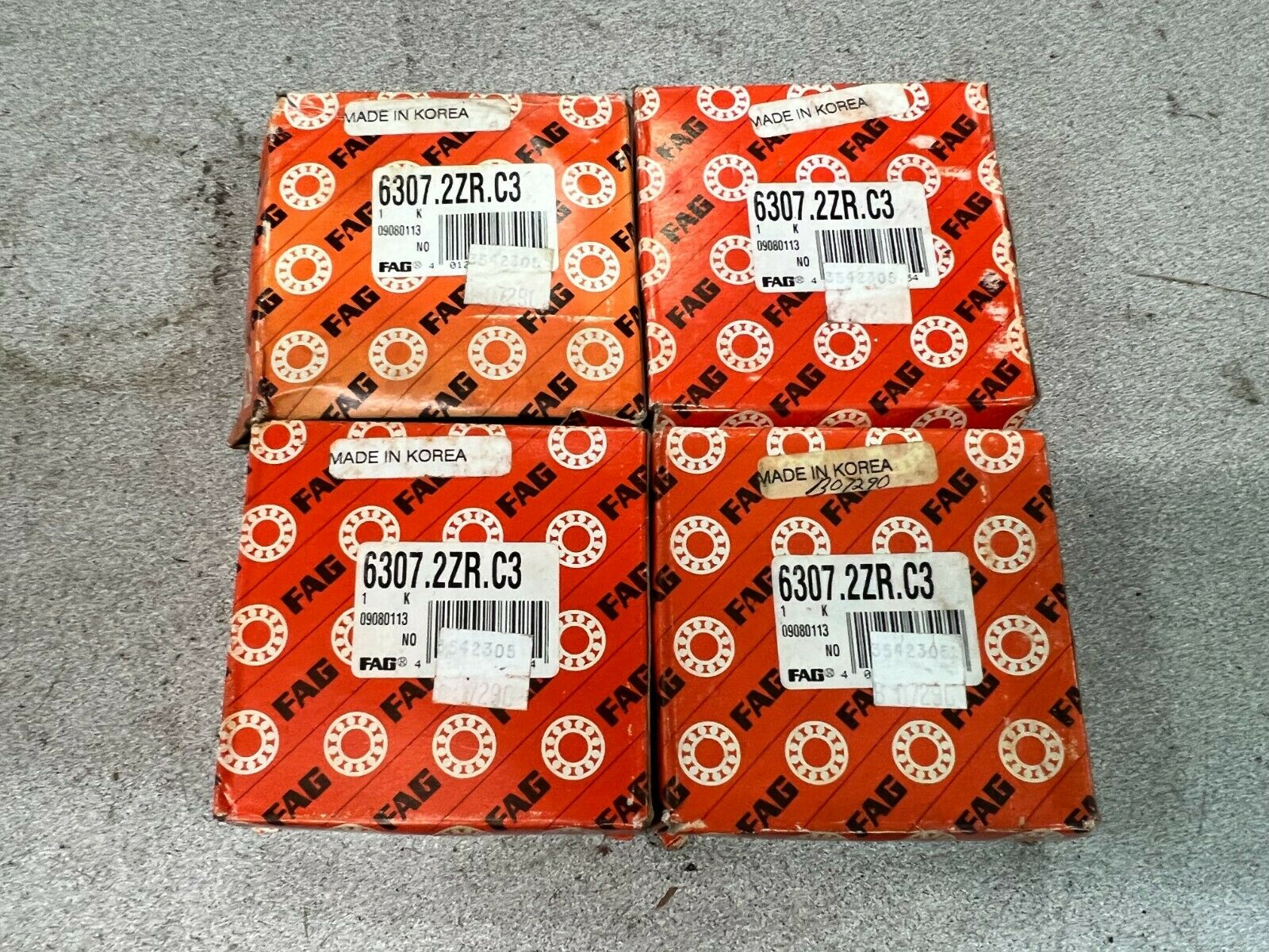 LOT OF 4 NEW IN BOX FAG BALL BEARING  6307.2ZR.C3