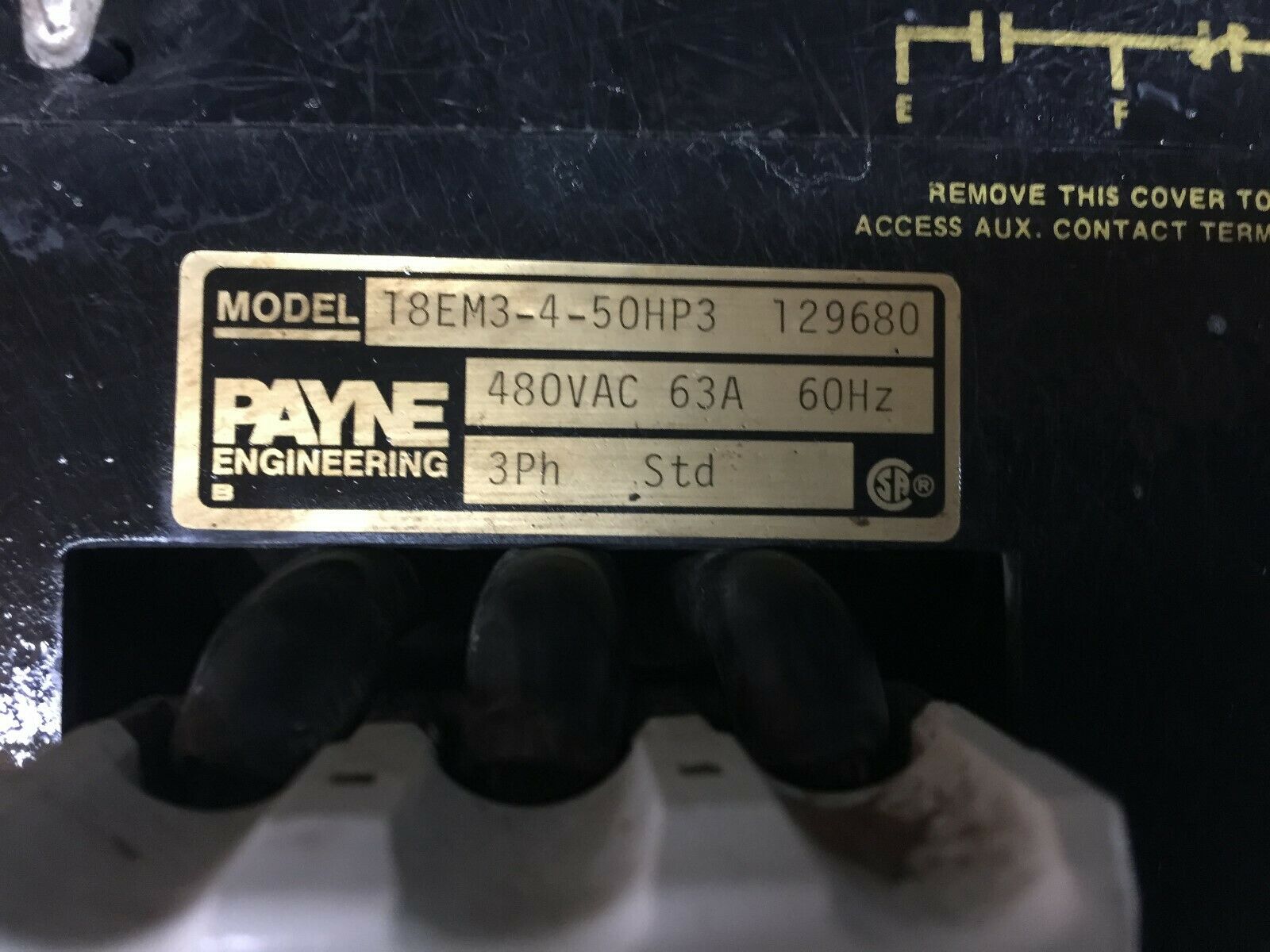 USED PAYNE ENGINEERING 480 VAC 63 AMP 3 PH REDUCED VOLTAGE MOTOR STARTER 18EM3-4