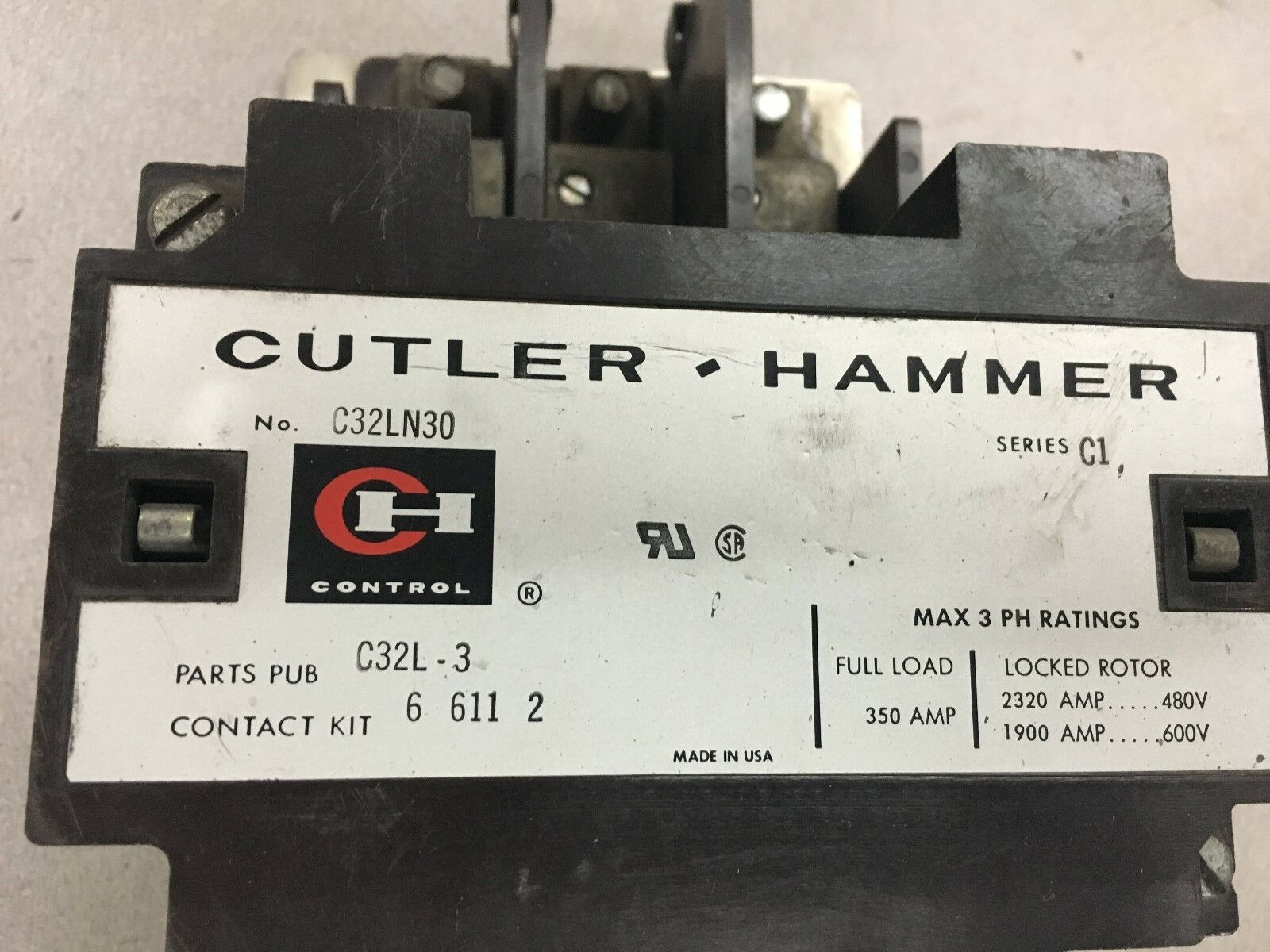 USED CUTLER-HAMMER CONTACTOR C32LN30 SERIES C1