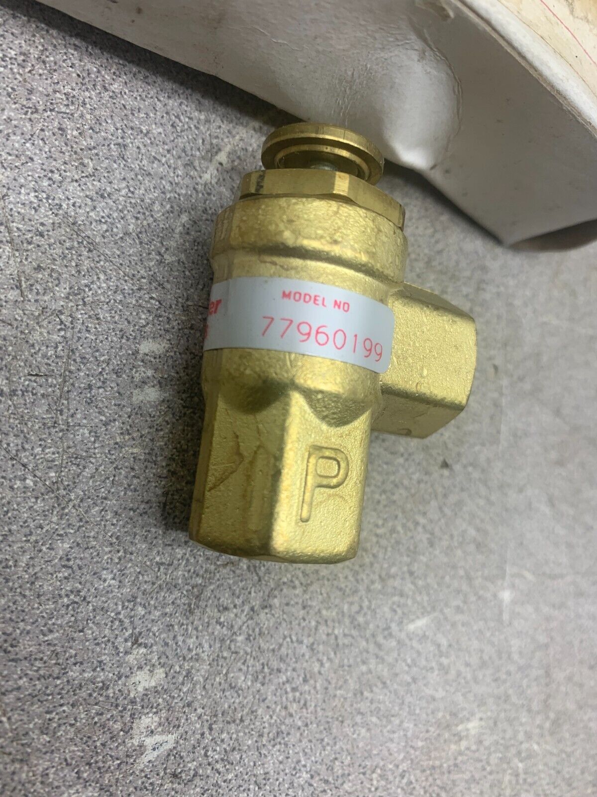 NEW IN BOX PARKER 1/4" 2-WAY BRASS POPPET VALVE 077960199