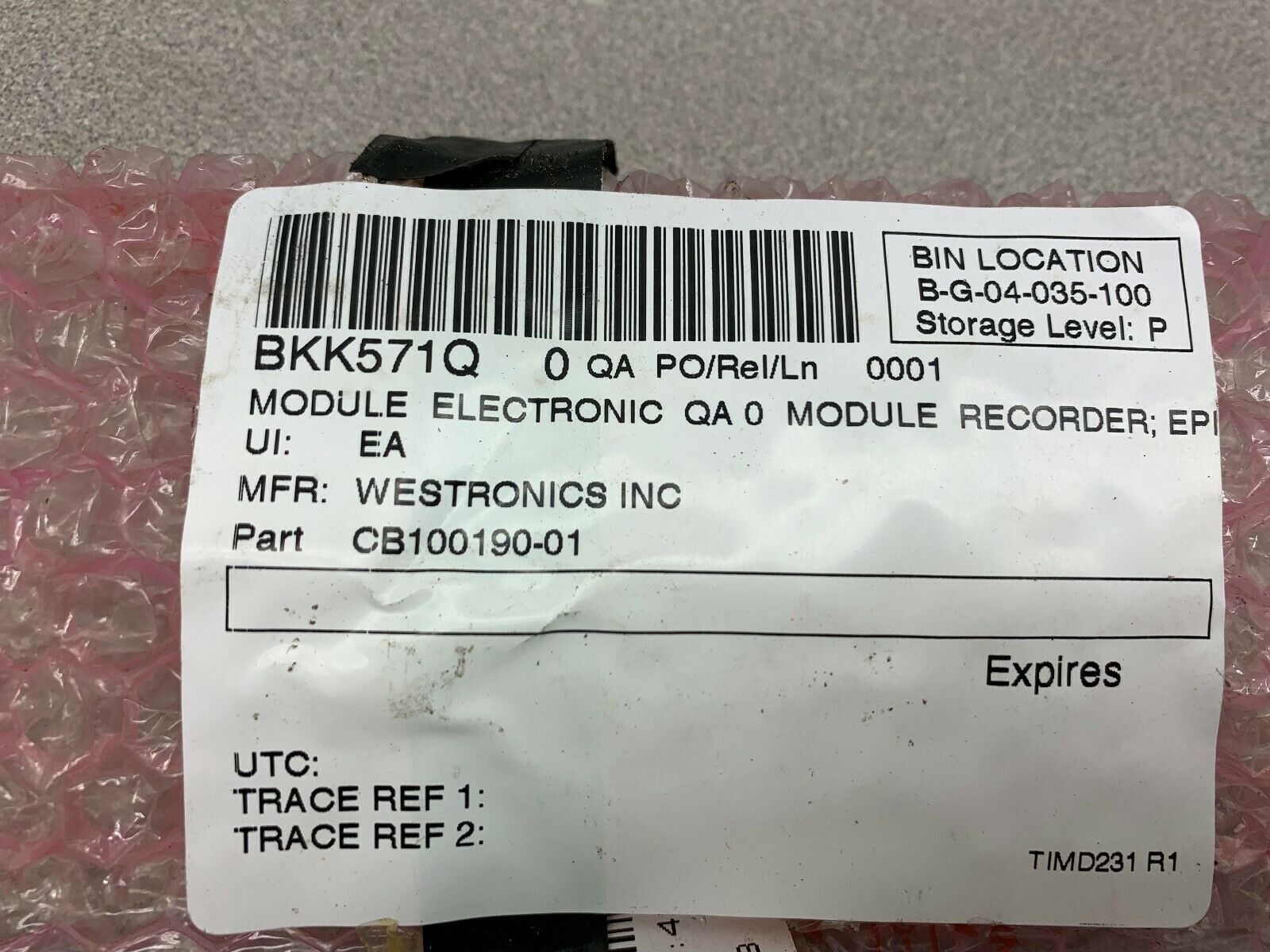 NEW NO BOX WESTRONICS MODULE CB100190-01