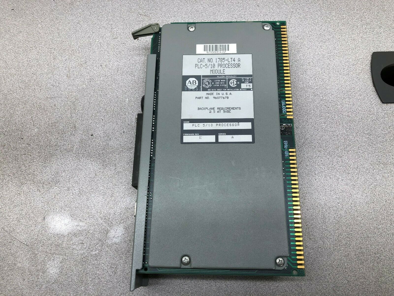 USED ALLEN BRADLEY PLC-5/10 PROCESSOR MODULE 1785-LT4 A