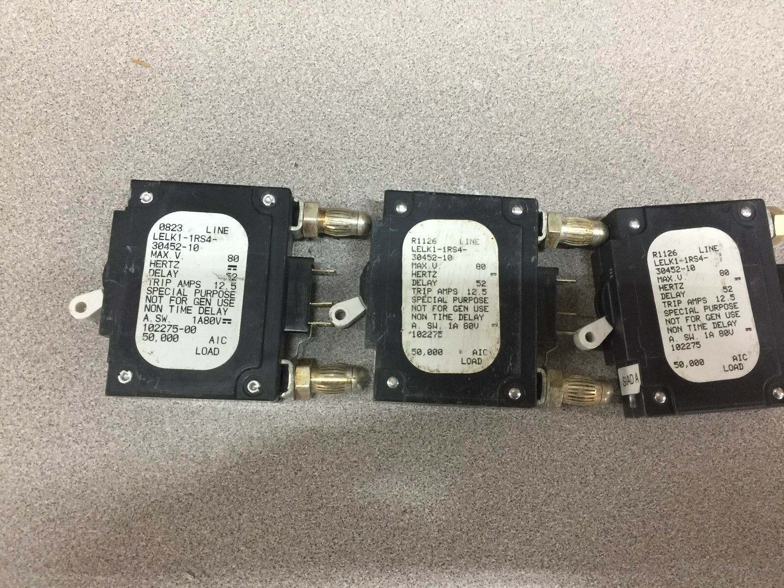 USED AIRPAX (LOT OF 3) BREAKERS LELK1-1RS4-30452-10