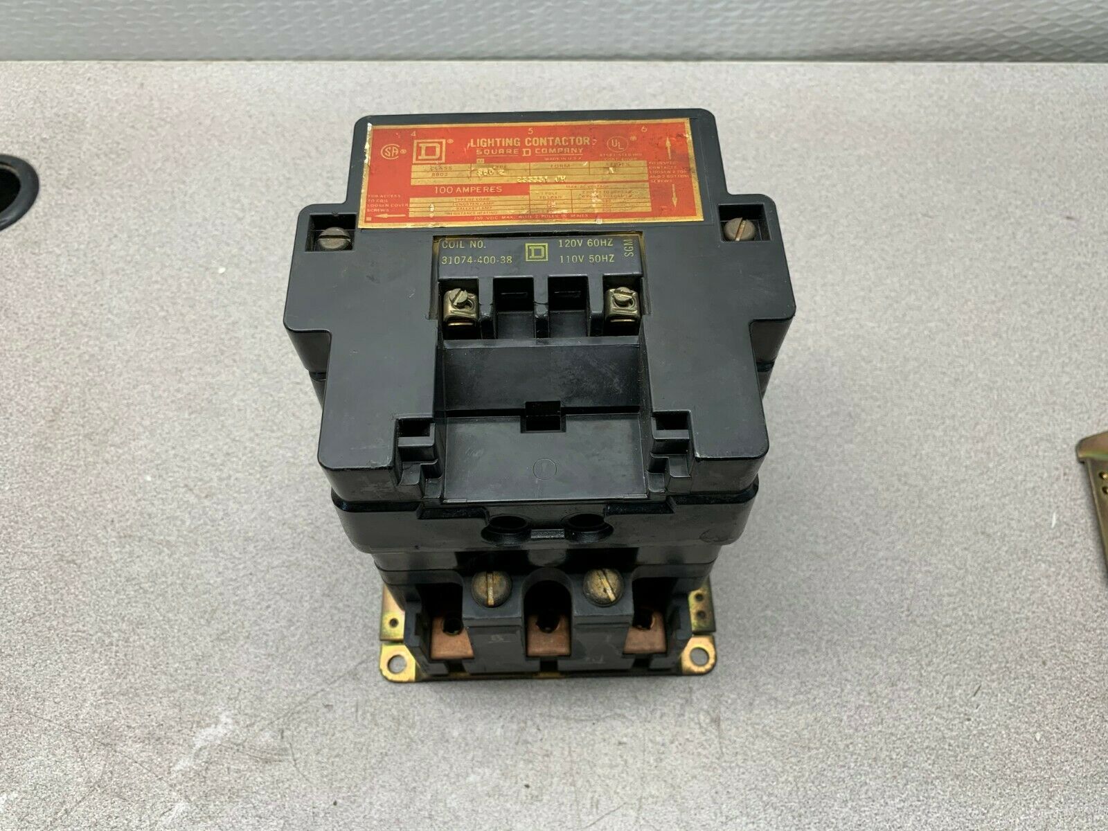 USED SQUARE D 8903 SQ02 LIGHTING CONTACTOR 8903 SQO 2 WITH 110/120V. COIL