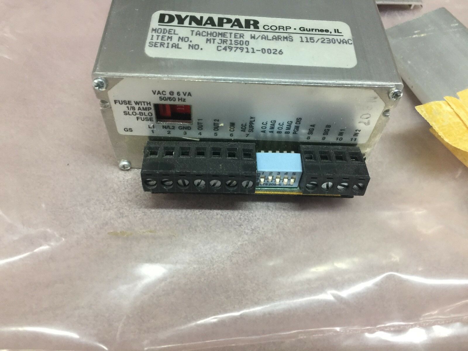 NEW NO BOX DYNAPAR TACHOMETER W/ALARMS MTJR1500