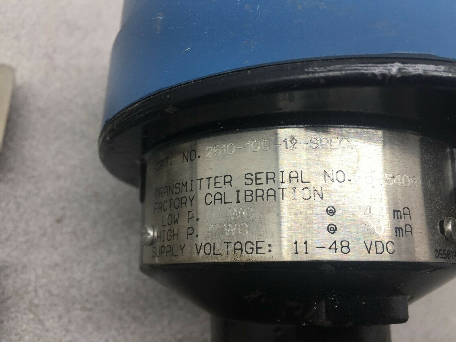 USED LEEDS & NORTHRUP 0"-1" WC 11-48 VDC PRESSURE TRANSMITTER 2610-100-12-SPEC