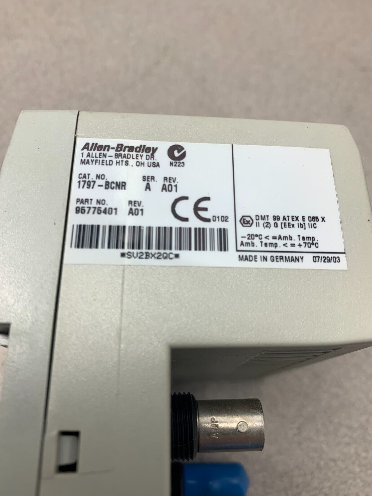 USED ALLEN-BRADLEY CONTROLNET EX REDUNDANT COAX BARRIER 1797-BCNR SERIES A