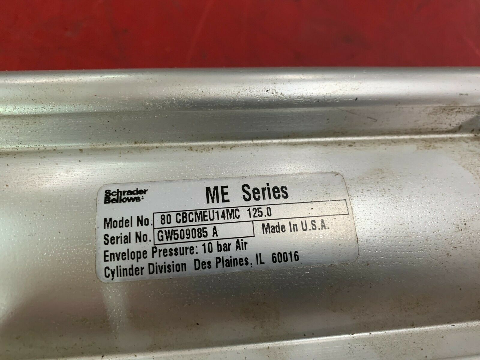 NEW NO BOX SCHRADER BELLOWS PARKER PNEUMATIC CYLINDER 80 CBCMEU14MC 125.0