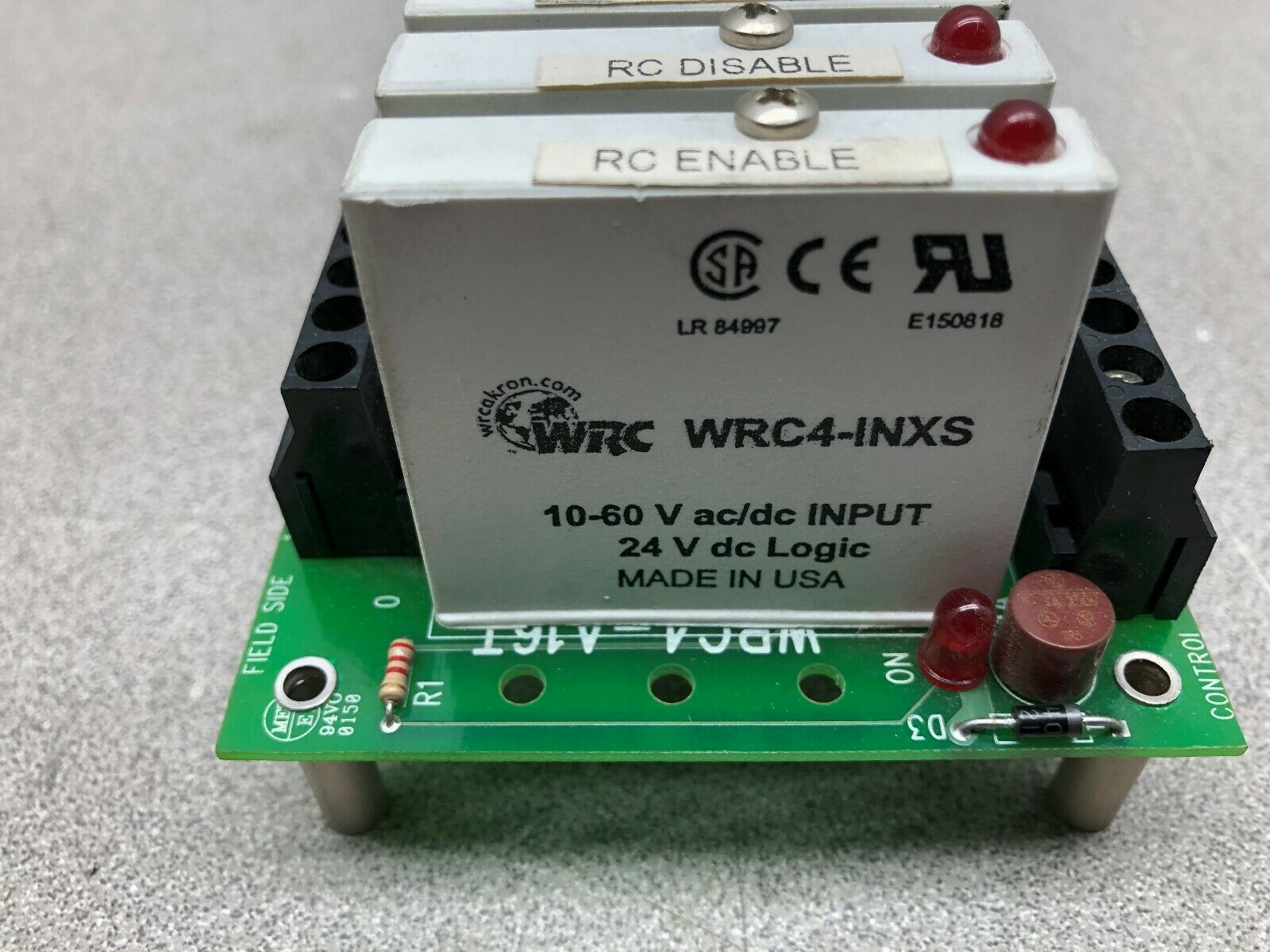 USED WESTERN RESERVE CONTROLS RELAY TERMINAL BOARD WRC4-A16T