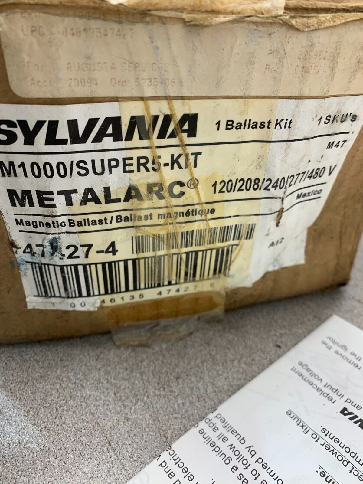 NEW IN BOX SYLVANIA M1000/SUPER5-KIT BALLAST KIT 47427-4