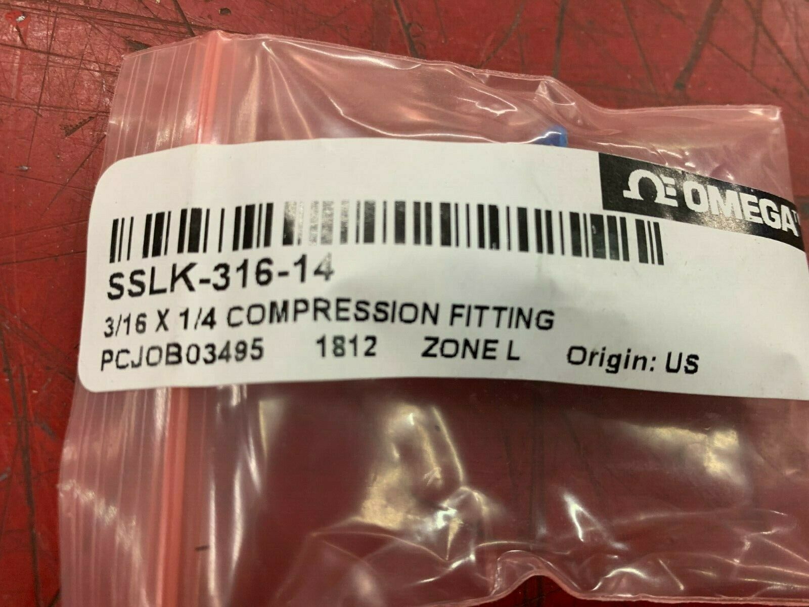 NEW IN PACKAGE OMEGA COMPRESSION FITTING SSLK-316-14