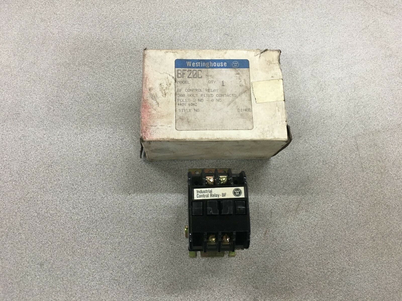 NEW IN BOX WESTINGHOUSE INDUSTRIAL CONTROL RELAY BF20C MODEL E