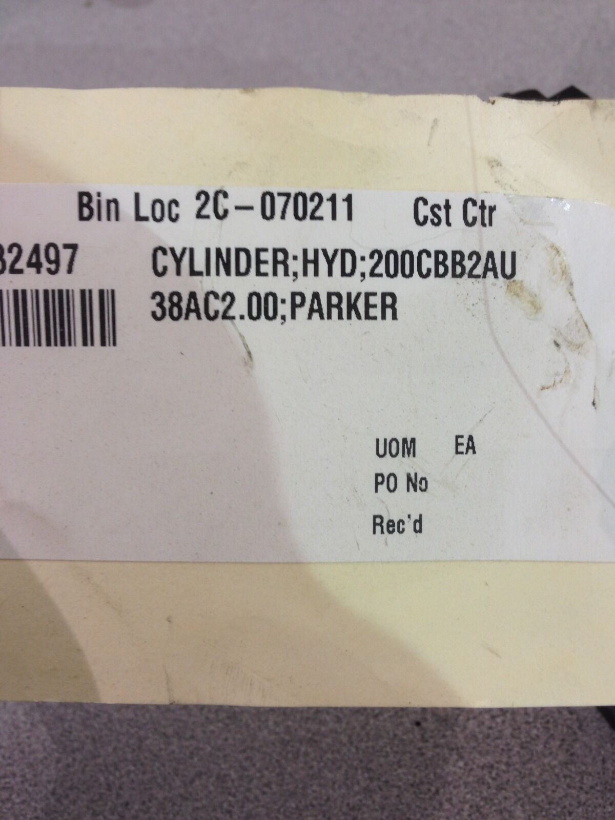 NEW PARKER PNEUMATIC CYLINDER  02.00 CBB2AU38AC 2.000