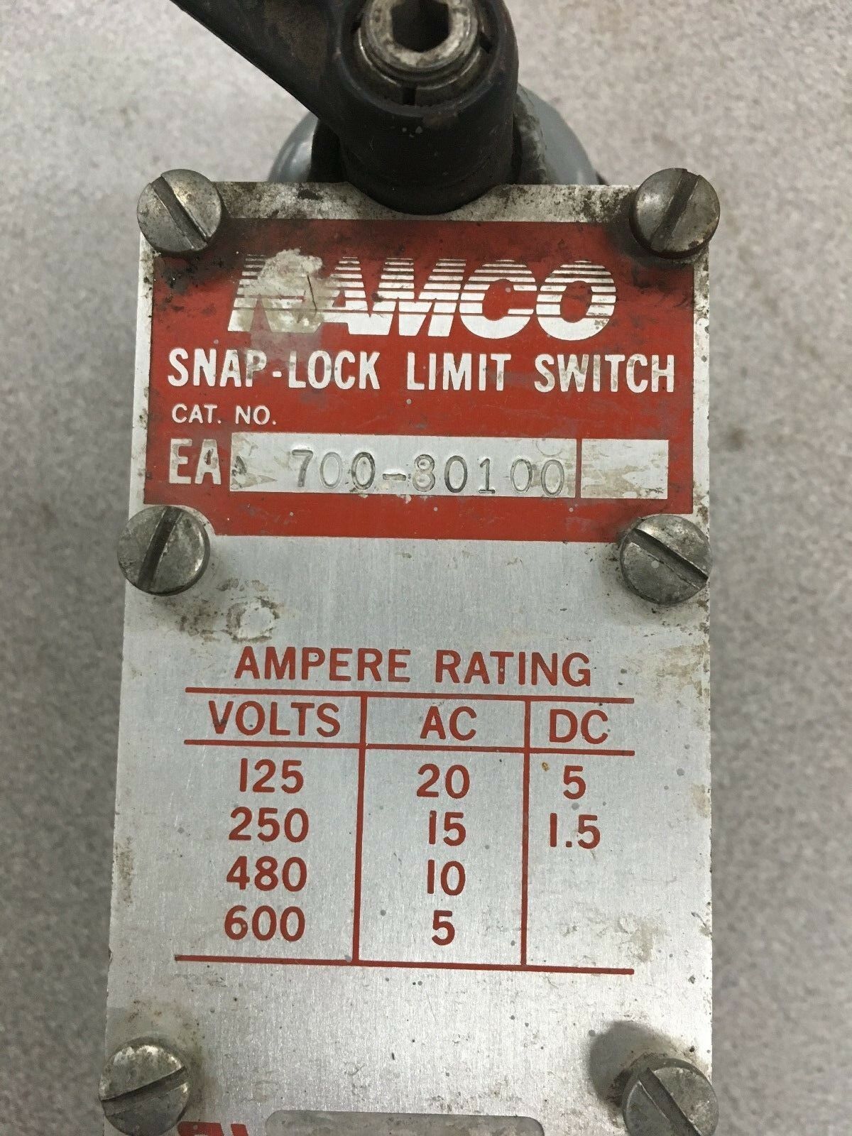 USED NAMCO SNAP-LOCK LIMIT SWITCH EA700-80100