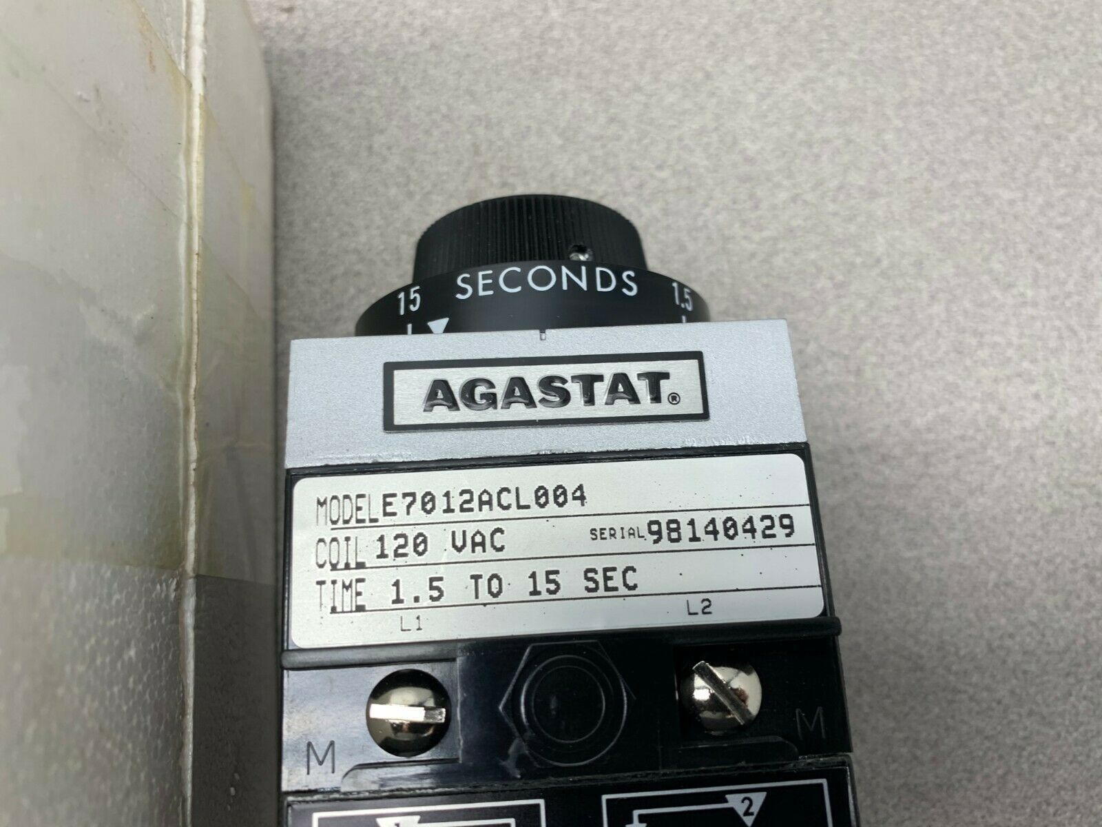 NEW AGASTAT 120VAC. TIMER 1.5-15 SEC. TIMING RELAY E7012ACL004