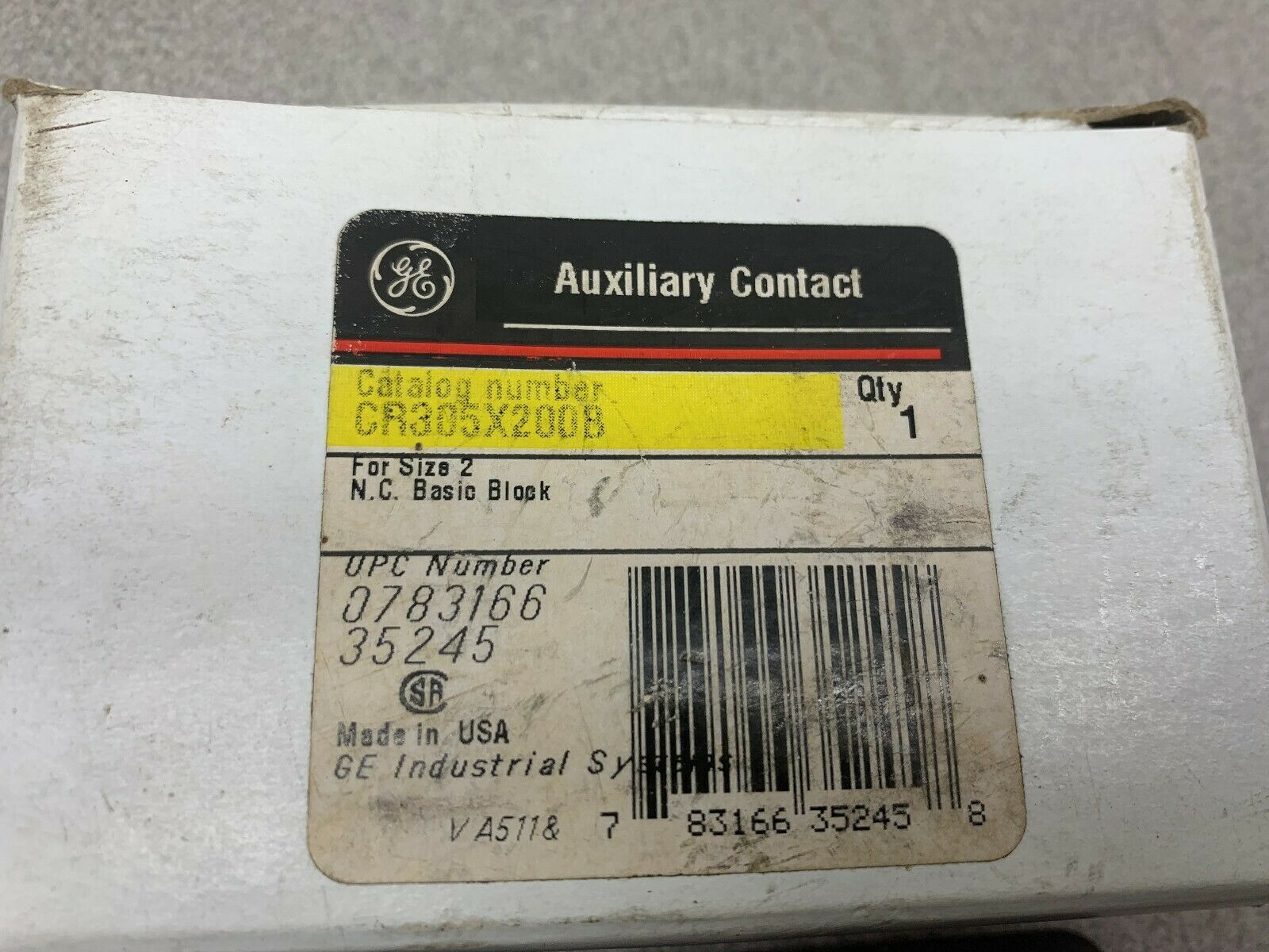 NEW IN BOX GE AUXILIARY CONTACT CR305X200B