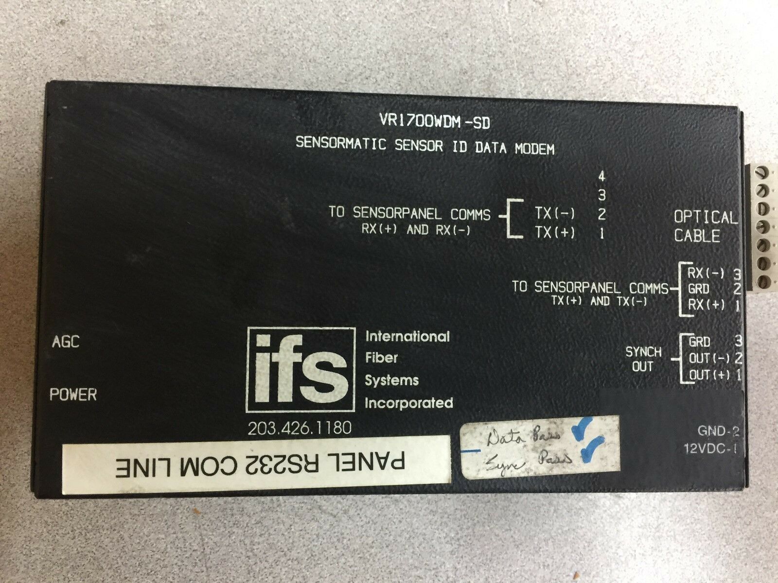 NEW NO BOX IFS SENSORMATIC SENSOR ID DATA MODEM VR1700WDM-SD