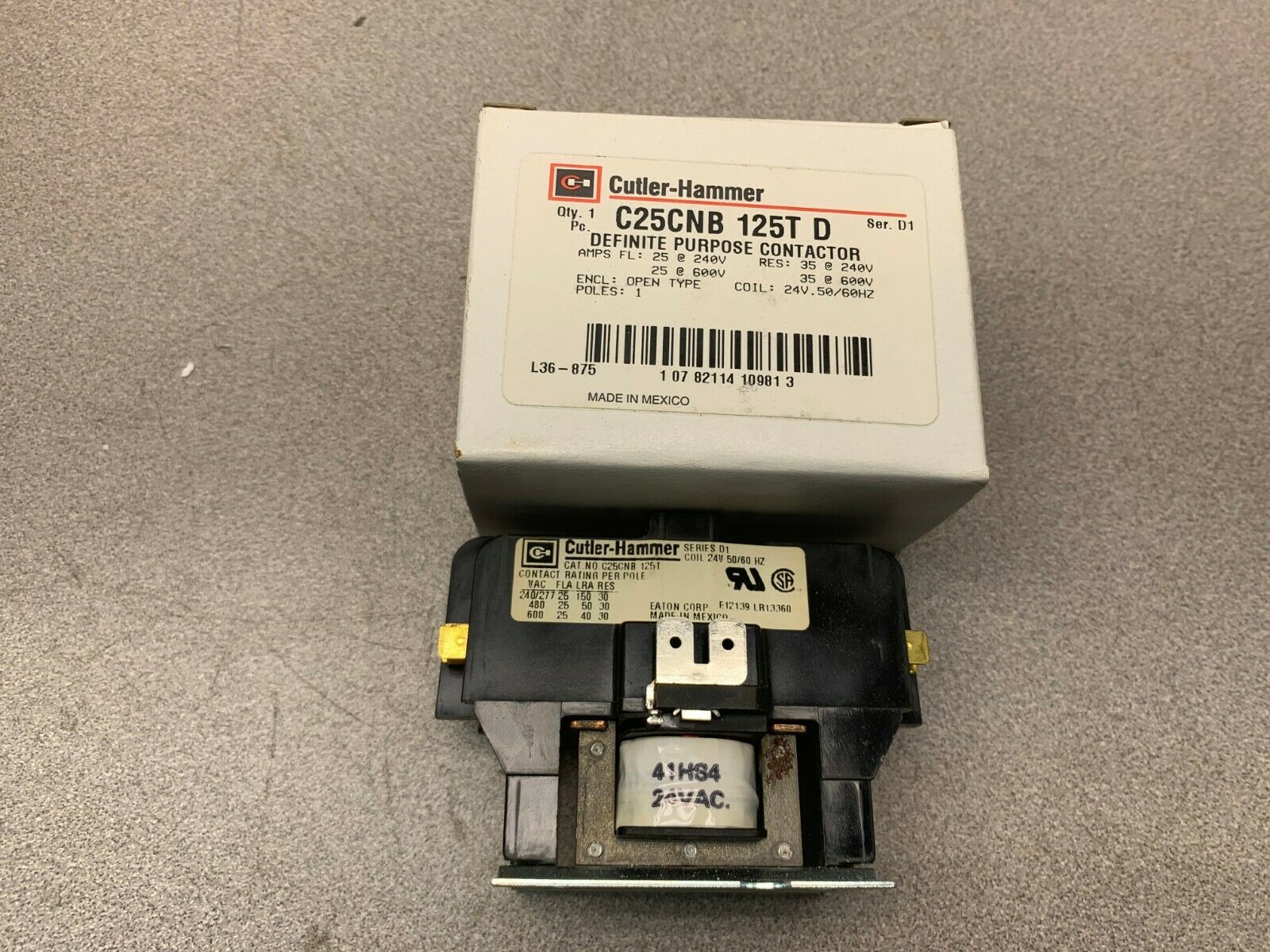 NEW IN BOX CUTLER HAMMER CONTACTOR C25CNB 125T D