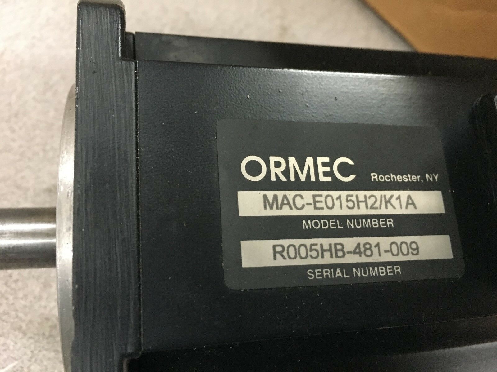 USED ORMEC AC SERVOMOTOR MAC-E015H2 /K1A