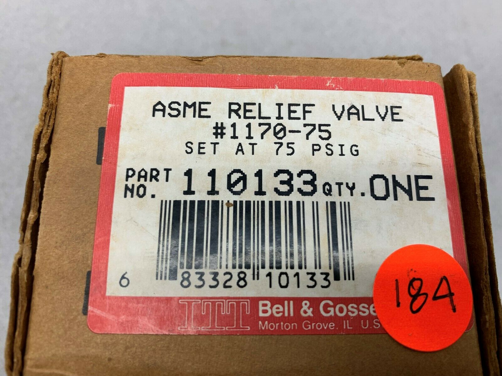 NEW IN BOX ITT VALVE 110133