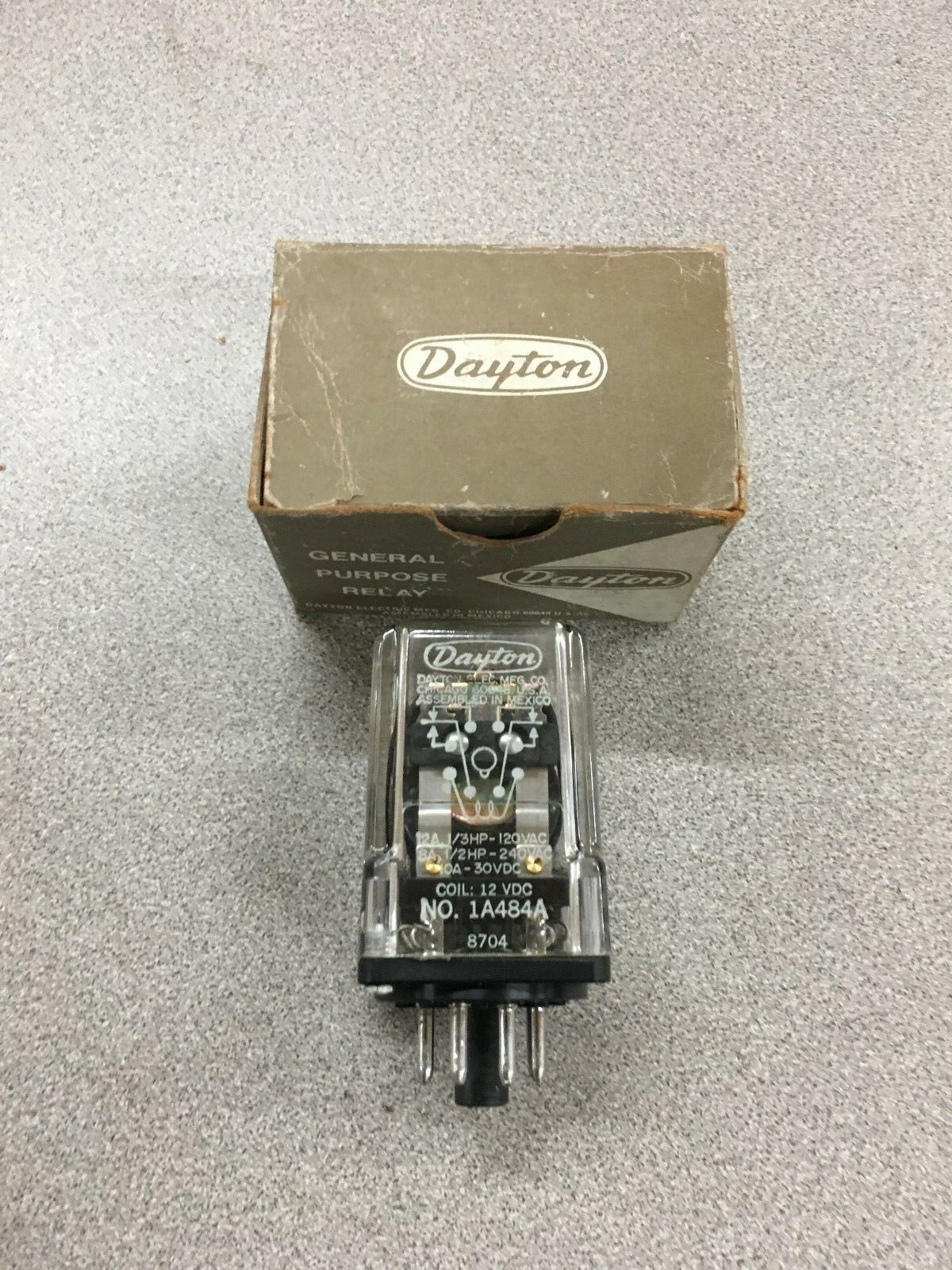 NEW IN BOX DAYTON 12VDC. PLUG-IN RELAY 1A484A