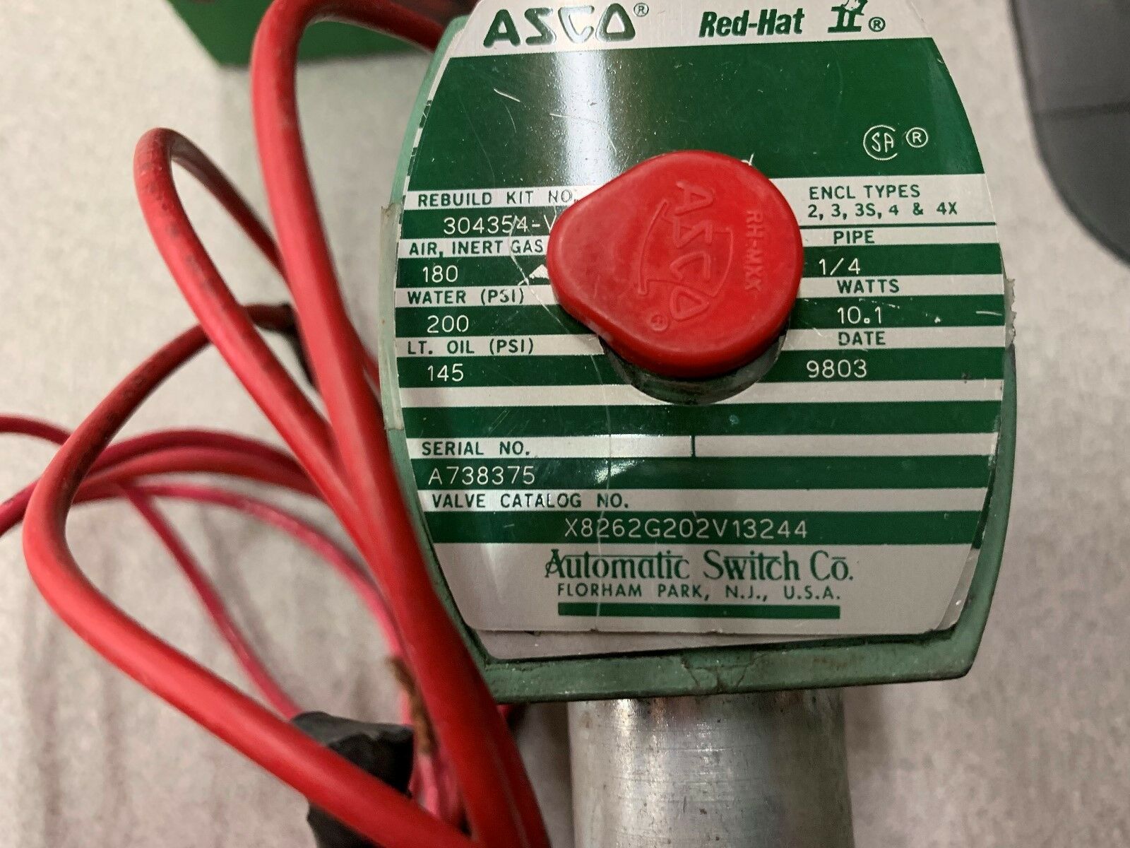 NEW IN BOX ASCO VALVE X8262G202V13244