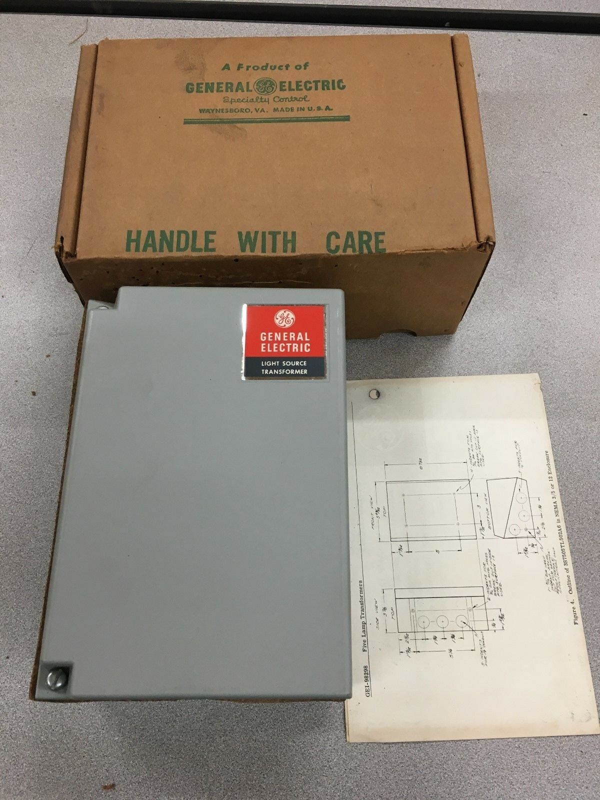 NEW IN BOX GENERAL ELECTRIC 45AMP TRANSFORMER LIGHT SOURCE 3S7505TL502A6