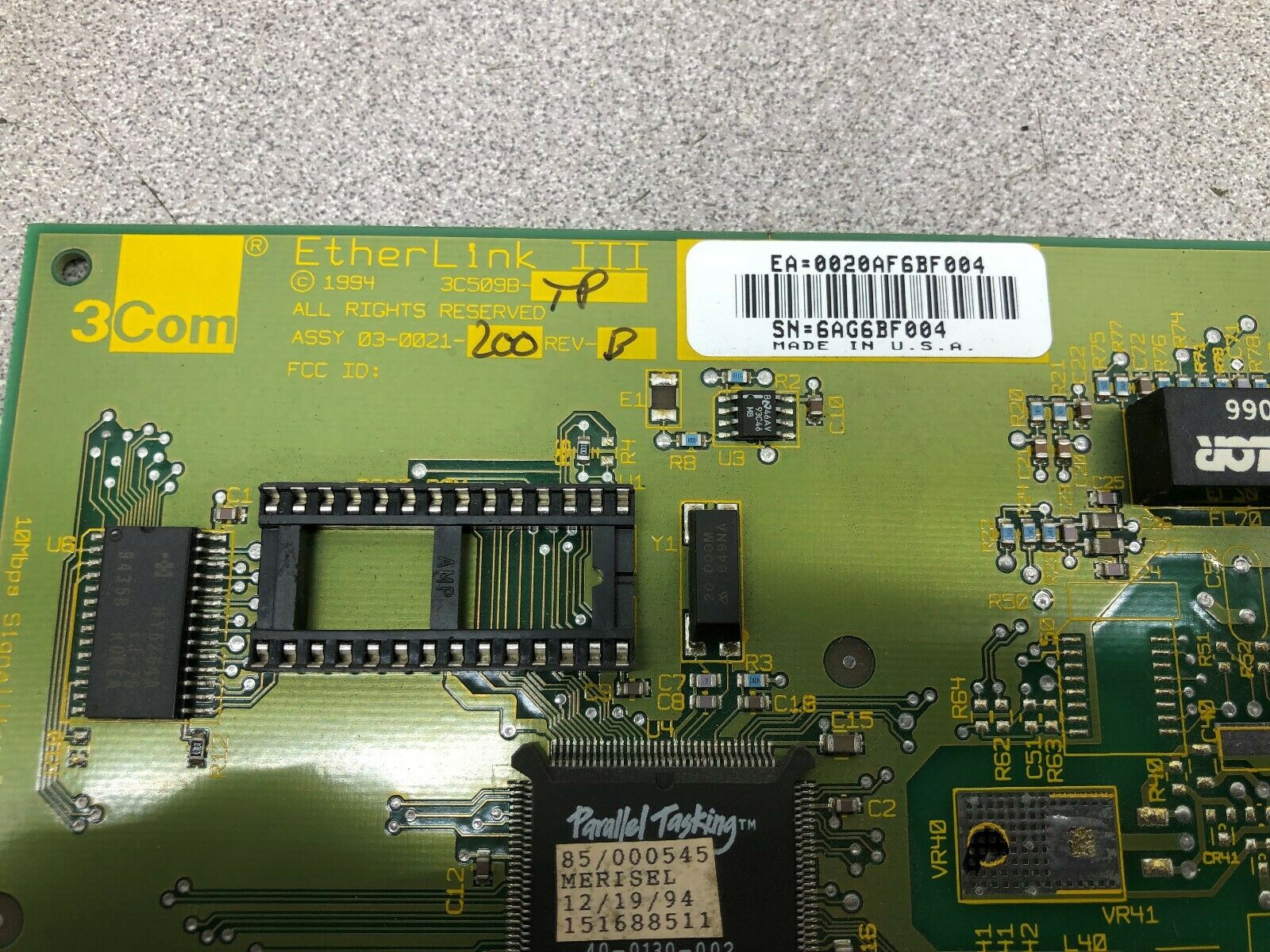 USED 3 COM ETHERLINK CIRCUIT BOARD 03-0021-200 REV B