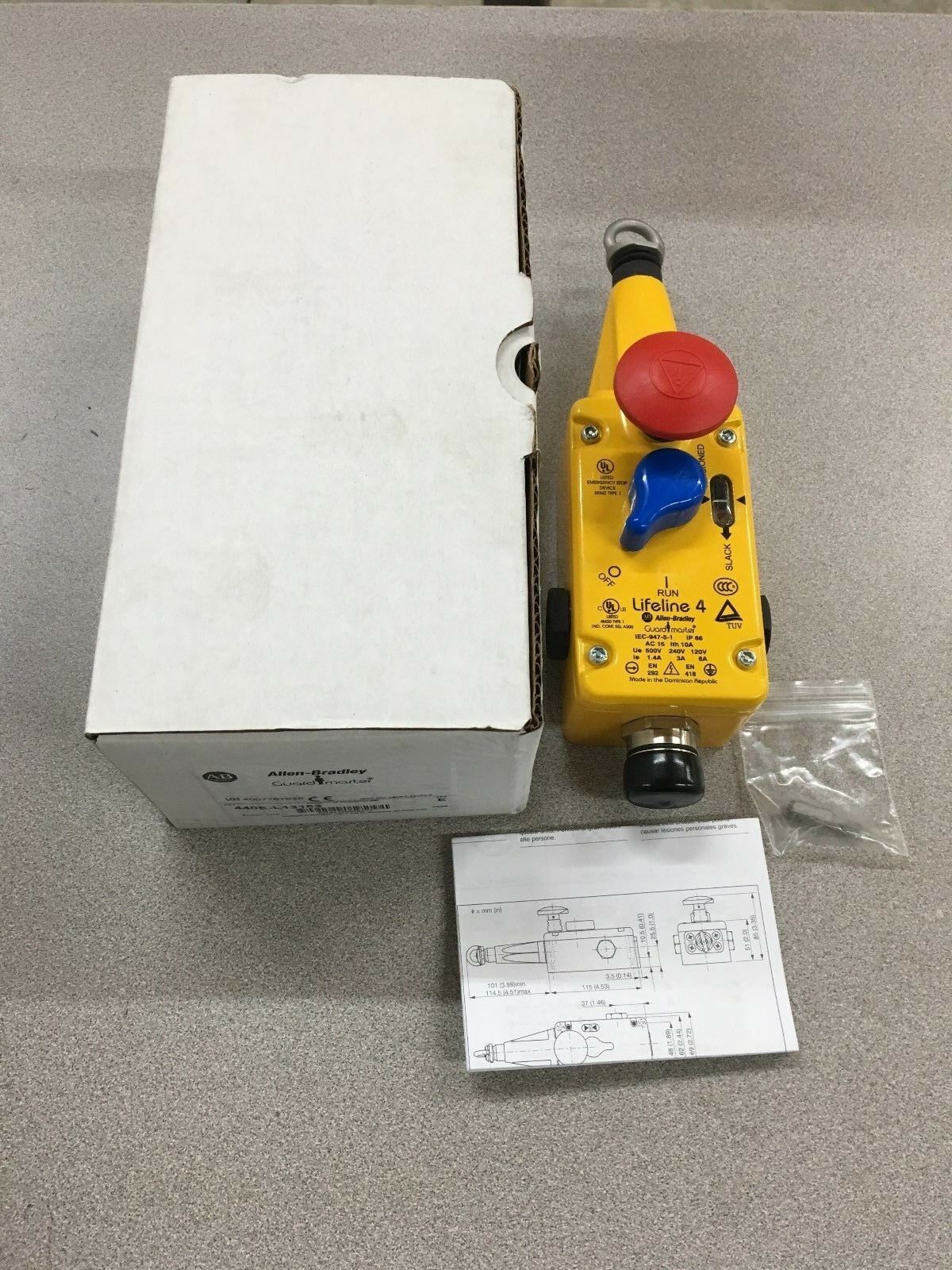 NEW IN BOX ALLEN-BRADLEY Guardmaster LIFELINE ROPE SWITCH 440E-L13163 SERIES E