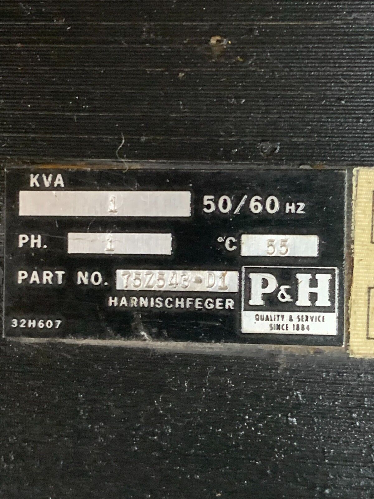 NEW HARNISCHFEGER 1KVA TRANSFORMER 75Z543-D1