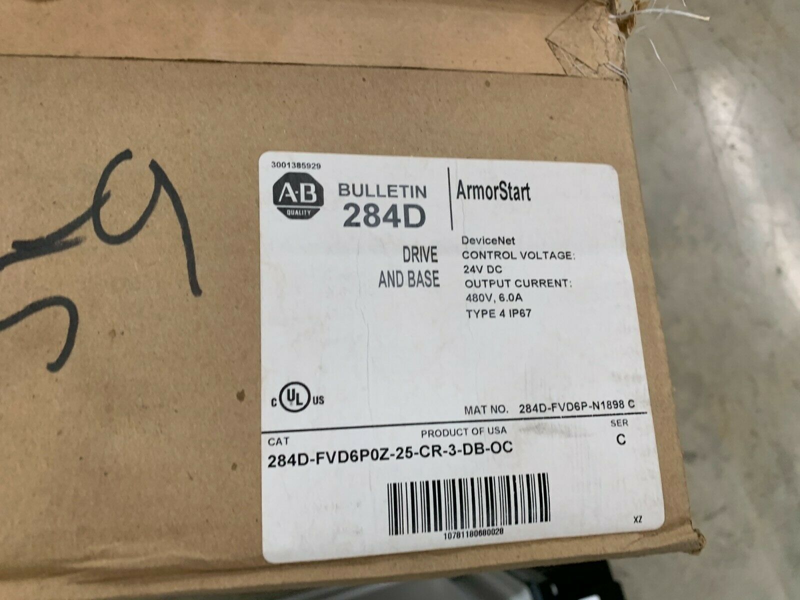 NEW IN BOX ALLEN-BRADLEY ARMORSTART DRIVE AND BASE 284D-FVD6P0Z-25-CR-3-DB-OC