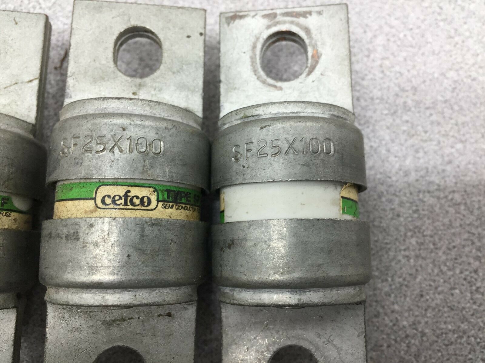 USED LOT OF 5 CEFCO TYPE SF 100AMP FUSE SF25X100