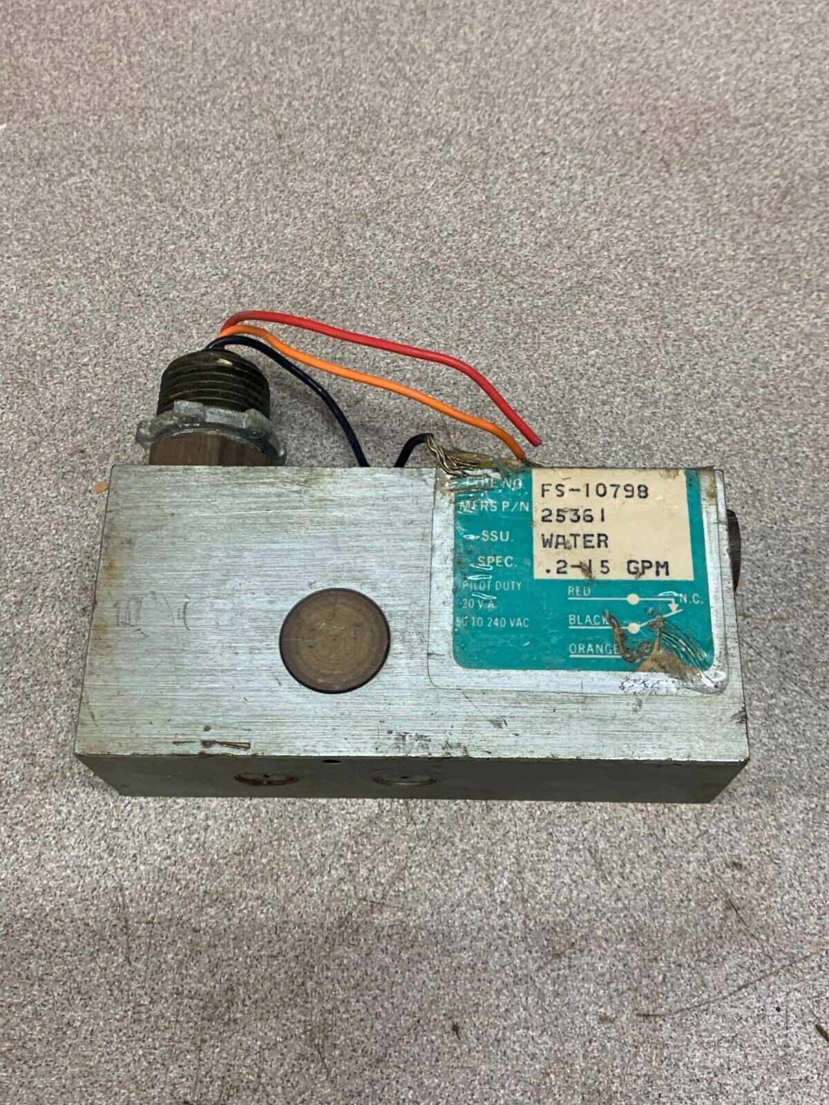 USED GEMS 25361 FLOW SWITCH FS-10798