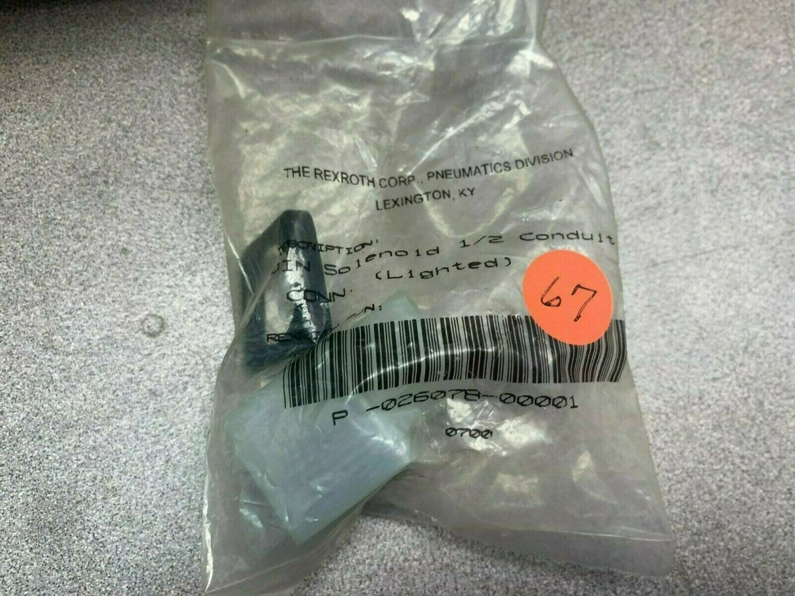 LOT OF 2 NEW IN BAG REXROTH CONNECTOR P-026078-00001