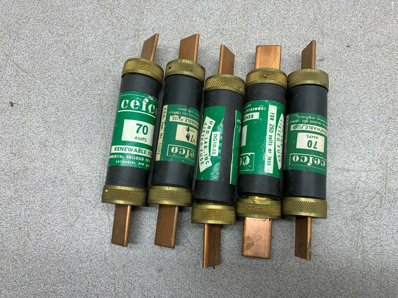 LOT OF 5 NEW NO BOX CEFCO FUSE 70