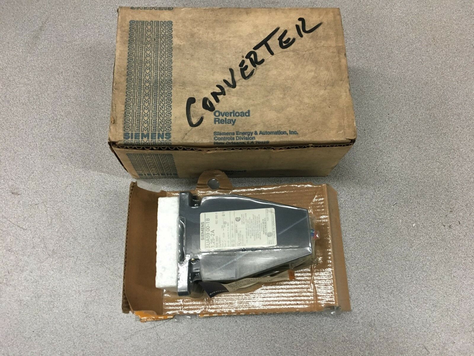 NEW IN BOX SIEMENS OVERLOAD RELAY 3UA5900-1B