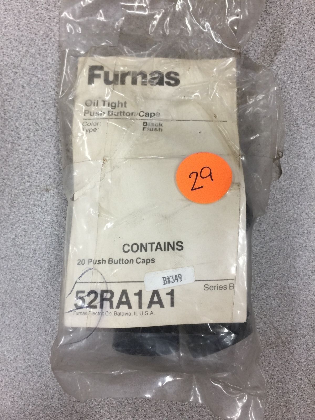 NEW PACK OF 20 FURNAS PUSH BUTTON CAPS 52RA1A1 SERIES B