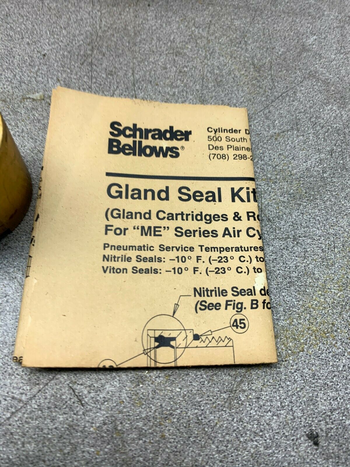 NEW IN BOX SCHRADER BELLOWS GLAND KIT B7321003
