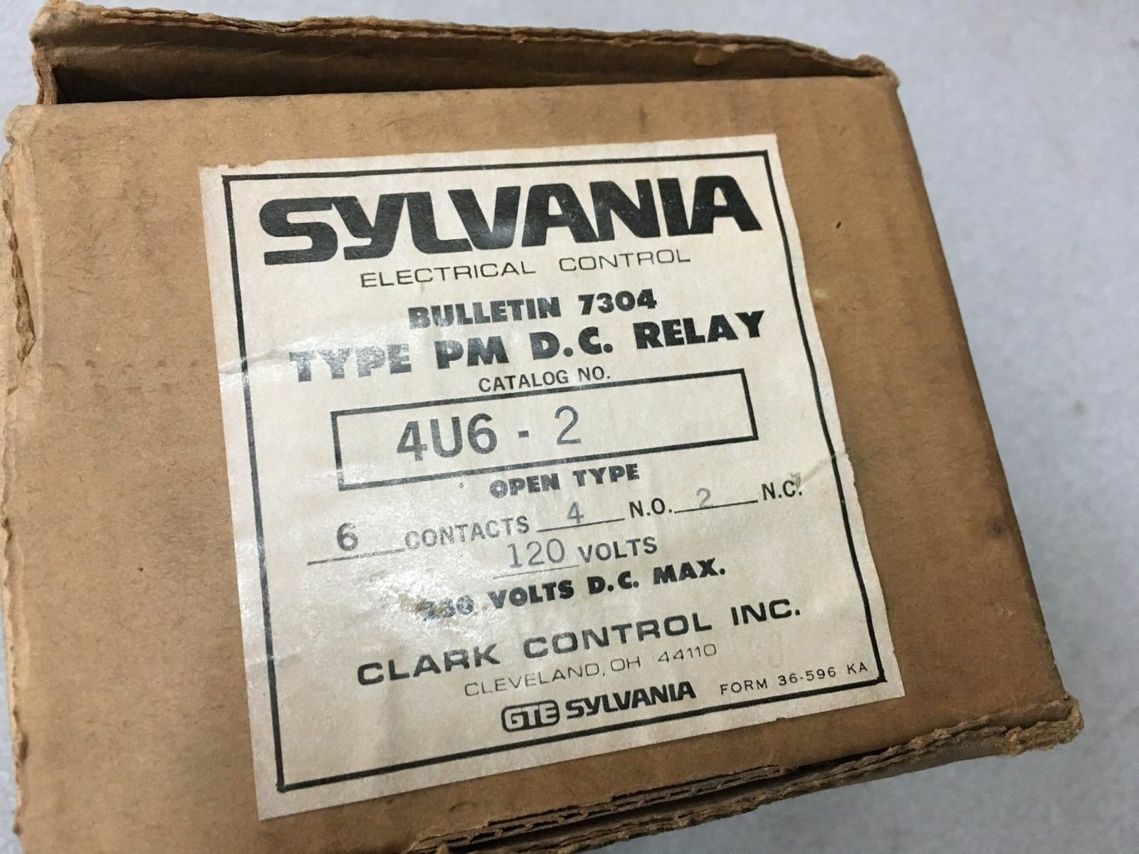 NEW IN BOX SYLVANIA TYPE PM DC RELAY 4U6-2