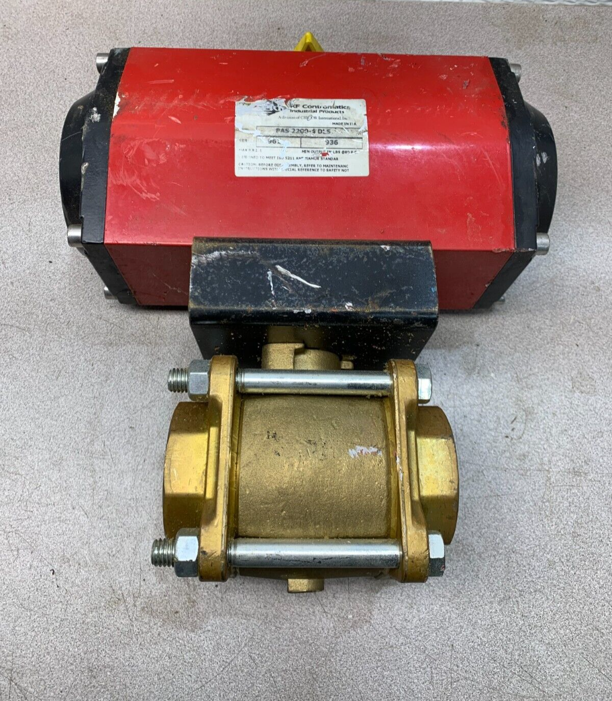 USED WATTS 2" BALL VALVE B-6800 WITH KF CONTROMATICS PAS 2200-4 DLS ACTUATOR